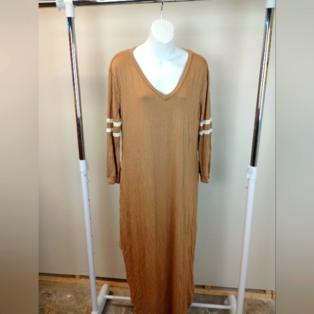A jersey dress with side splits